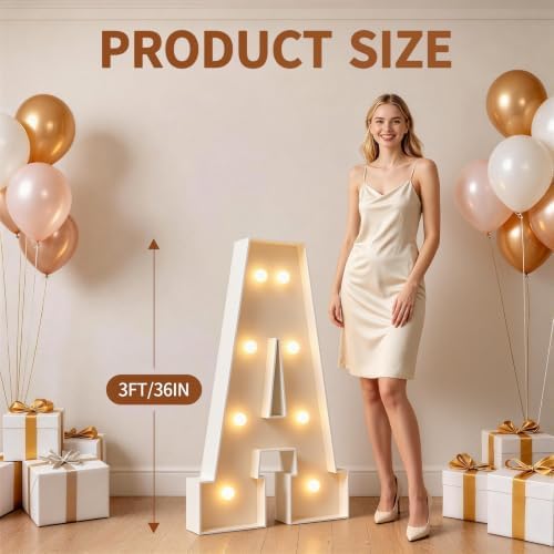 imprsv Marquee Light Up Letters, 3FT Marquee Letters for Birthday Baby Shower Wedding Decorations Light Up Letters for Engagement Party Decor, Large Marquee Letters for Party Decorations, Letter I - Image 5