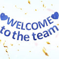Pre-Strung Glitter Welcome to the Team Banner Welcome Banner Welcome Decorations for Office New Hire Events Corporate Onboarding & Team Building Parties (Blue) by Unknown