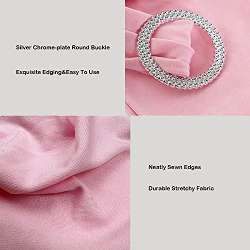 Spandex Chair Sashes Bands, Pink, 50PCS - Image 4