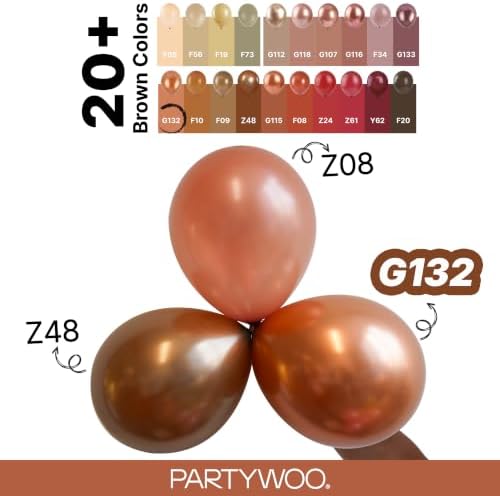 PartyWoo Copper Chrome Balloons 50pcs Metallic Brown Bronze Color 12 Inch - Image 4