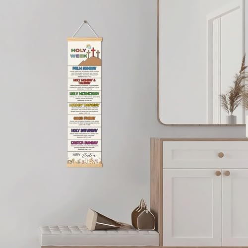 Happy Easter Decor, Holy Week Poster, Easter Story Banner Decor for Home Church, Bible Verse Wall Door Decoration, Church Activity Kids, Family Hanging of Scripture and Words Decorations 07 - Image 5