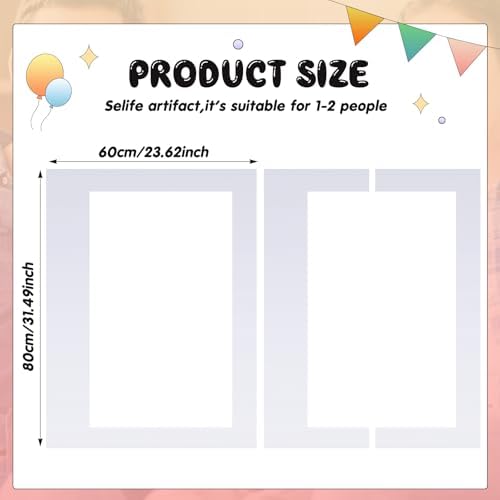 Beeveer 32 x 24 in Large Photo Booth Selfie Frame Props,White Horizontal - Image 3