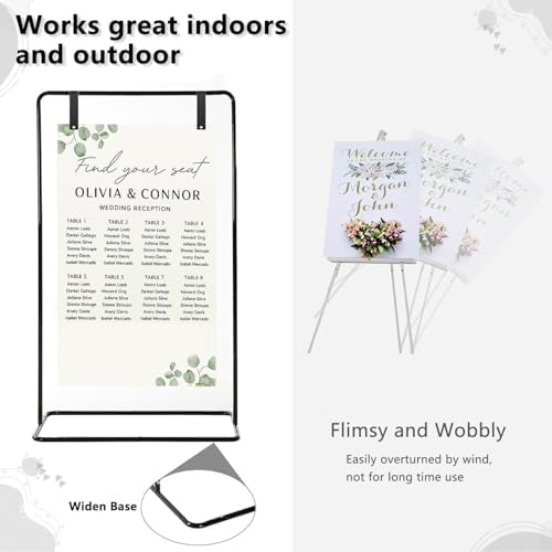 Wedding Sign Stand,Welcome Poster Easel Stand,Black,1 Pack - Image 6