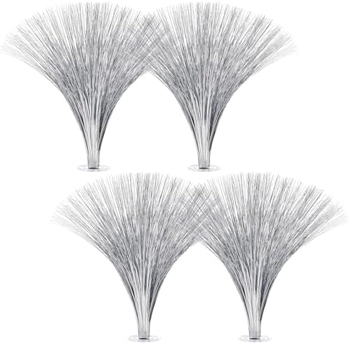 Colingmill 4 Pcs Plastic Metallic Spray Table Centerpieces, Silver by Colingmill