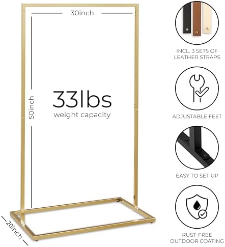 KIBAGA Elegant Wedding Welcome Sign Stand - Sturdy Brass Metal Easel Holder - Image 7