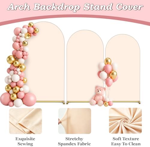 Arch Covers Set of 3(7.2FT+6.6FT+6FT), Arch Backdrop Stand Cover - Image 5