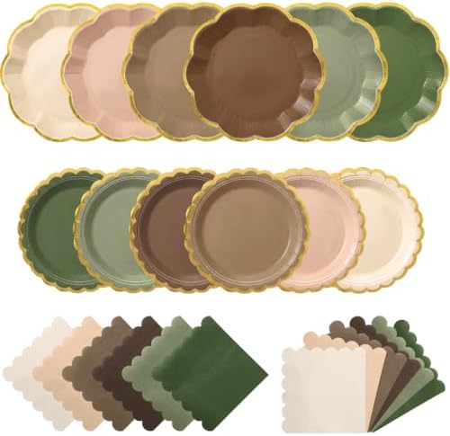 144 Pcs 48 Guests Woodland Baby Shower Tableware Set by Skybooly