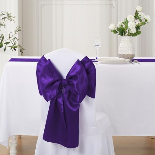 Purple Satin Table Runner, 12x108 Inches, 12 Pack - Image 4