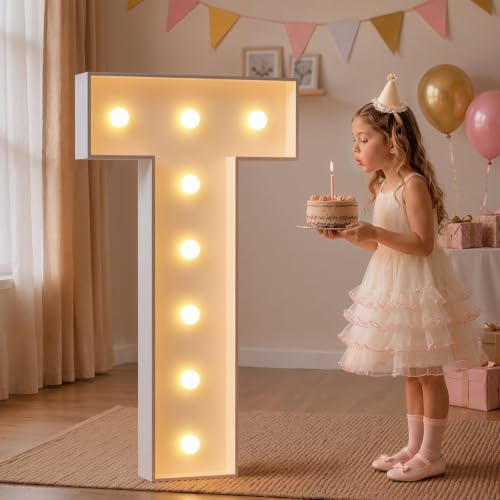 imprsv Large Marquee Letters, 3FT Light Up Letters T Sign for Party Decor by Letsmakeitimpressive