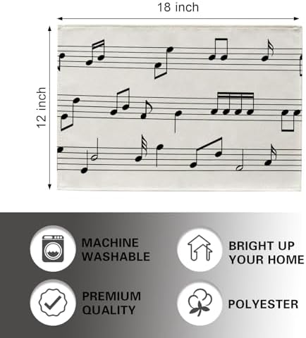 Vintage Music Sheets Placemats Set of 4, Retro Musical Notes Staff - Image 2
