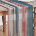 Artoid Mode Boho Blue Red Stripes 4th of July Chiffon Table Runner 120 Inches 10FT,Seasonal Fabric Kitchen Dining Holiday Table Decor for Home Party by ArtoidMode