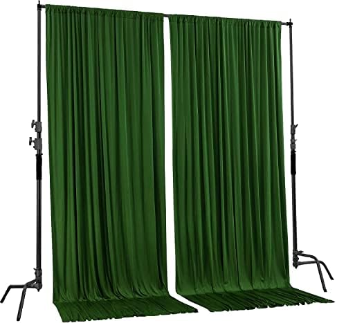 AK TRADING CO. 10 feet x 10 feet Valley Green Polyester Backdrop Drapes Curtains Panels with Rod Pockets - Wedding Ceremony Party Home Window Decorations - Image 2