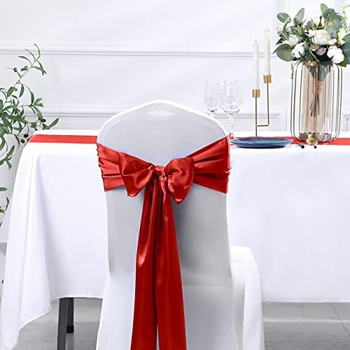 SiinvdaBZX 12 Pcs Red Satin Table Runner 12 x 108 inches Long - Image 6