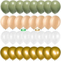 Balloons Green Gold, 60 Packs 12 Inch Retro Sage Green Gold Metallic Balloon, Olive Green White Latex Balloons for Wedding, Birthday, Baby Shower, Safari Jungle Party, Anniversary Decorations by Togvu