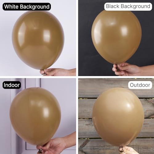 PartyWoo Brown Balloons 50pcs Boho Neutral Coffee Tan Fall Color 12 Inch - Image 2