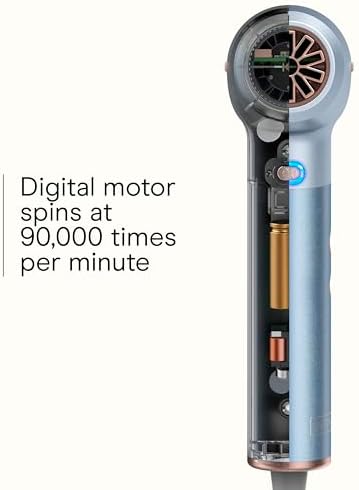 Conair Hair Dryer, INFINITIPRO, Digital, Ionic, Attachments Included, Blue - Image 4