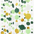 46 Ft Sage Green Gold Party Decorations Polka Dots Garlands Hanging Paper Circle Dots Streamer for Safari Wild Woodland Jungle Theme Birthday Shower Graduation Wedding Party Decorations Supplies by pinkblume