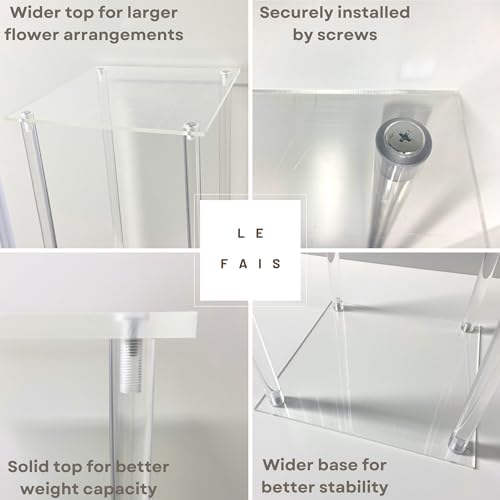 2 Pcs 31.5" Tall 9.84" Dia Acrylic Flower Stands for Weddings, Heavy Duty Clear Tall Centerpiece Risers for Reception Tables, Modern Geometric Column Pedestal for Party Decor, Events, & Anniversaries - Image 6