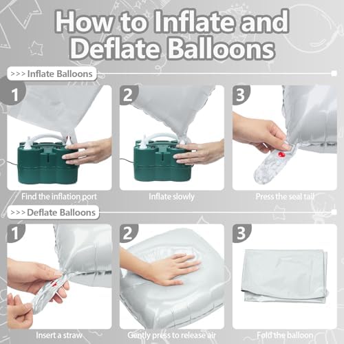 NISOCY 25PCS Gray Square Foil Balloons Wall Backdrop - Image 3