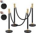 VIVOHOME Black Stanchions and Velvet Ropes, 5 Feet Ropes and 39 Inch Posts by VIVOHOME