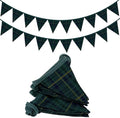 Lumina 2 Pcs Green Blue Tartan Plaid Pennant Banner Fabric Bunting 7.75 ft by Unknown