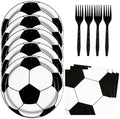48Pcs Soccer Paper Plates&Napkins Soccer Birthday Party Supplies by BOKFJBP