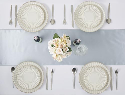 Silver Satin Table Runner, 12x108 Inches, 4 Pack - Image 5