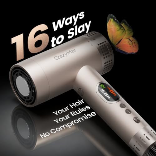 CrazyMar High Speed Ionic Hair Dryer with Diffuser, LED Display - Image 5
