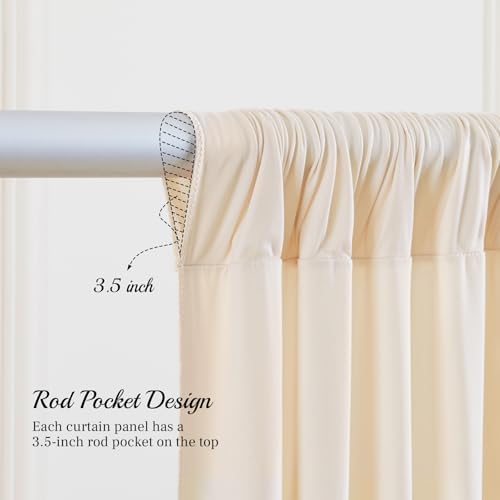 8x10FT Champagne Backdrop Curtains for Wedding Parties, Wrinkle Free Polyester Photography Backdrop Drapes for Baby Shower Birthday Parties Stage Background Stand Decorations 4x10ft,2 Panels - Image 5