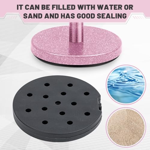 Ferraycle 4 Pcs Stainless Steel Stanchion 38 Inch,Velvet Rope, Glitter Pink - Image 3