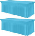 Smiry 2 Pack Spandex Elastic Fitted Table Cloth Skirt for 6FT Table by Smiry
