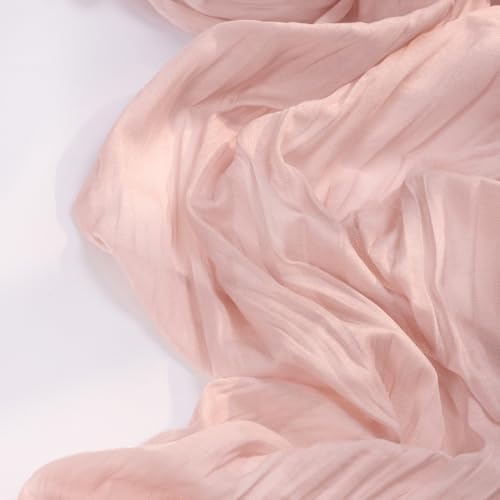 DeZerlor Dusty Pink Cheesecloth Table Runners 4 Pack Summer Boho Runners - Image 3