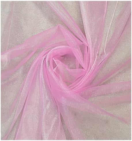 50 Yard Organza Fabric 44" Wide for Wedding Event Décor - Pink - Image 5