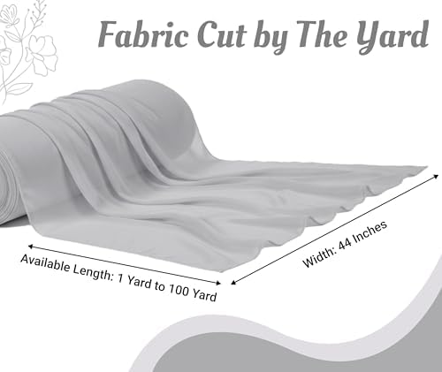 60 Yard Chiffon Fabrics, 44" Wide, Lightweight, Sheer – Grey - Image 4