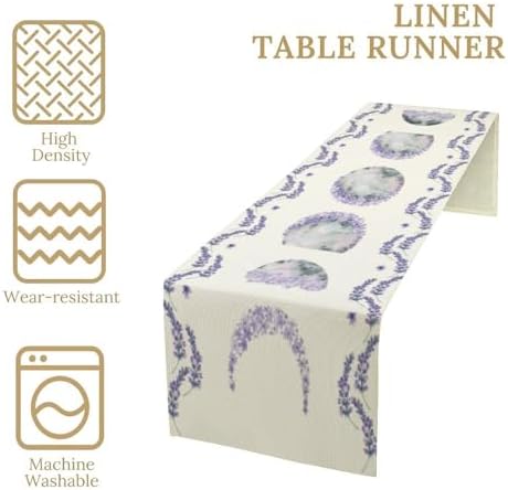 Moon Phase Floral Table Runner Boho Watercolor Moon Flowers Seasonal Spring Autumn Natural Dinner Runner for Farmhouse Kitchen Dining Table Holiday Party Decoration 13"x70" - Image 4
