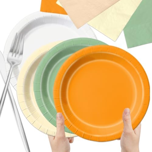 CMUSKO A Little Cutie is On The Way Baby Shower Decoration - 60Pcs Sage Green Orange Theme Plates & Napkins Kit Little Cutie Party Supplies (Pack of 3) - Image 5