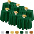 Fitable 6 Pack Hunter Green Round Tablecloths - 108 Inches in Diameter by Fitable