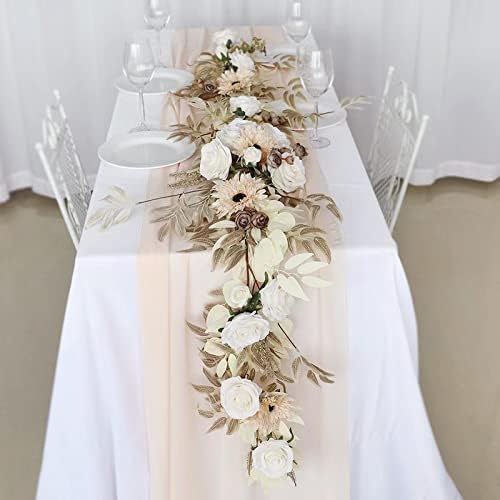 FACINOC Roses Artificial Flowers White Combo Box Set Fake Flower with Stems - Image 3