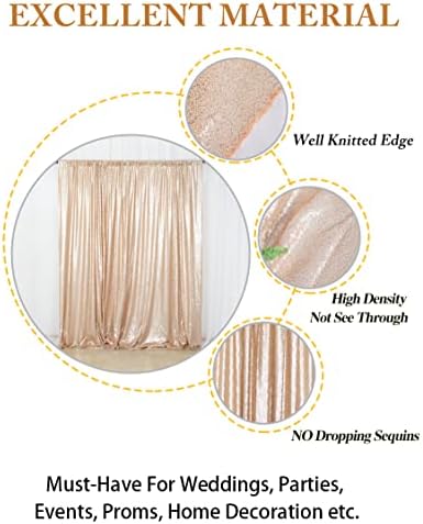 ShinyBeauty Sequence Backdrop Champagne 8FTx10FT Sequin Photo Backdrop Sequin-Backdrop-Curtain Elegant Backdrops 8x10-0827E - Image 4