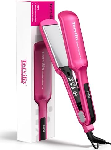 Terviiix 2 Inch Extra Wide Flat Iron Hair Straightener, Ceramic Tourmaline by Terviiix