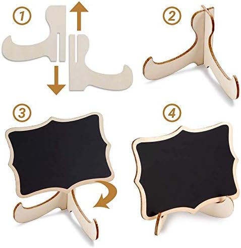 Mini Chalkboard Signs, 20 Pack Framed Small Chalk Board Food Labels with Easel Stand for Party Buffet or Wedding Celebration, Wooden Blackboard as Place Cards for Table Setting or Numbers - Image 6