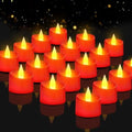 Realistic Flameless LED Tea Lights - 24 Pack Premium LED Tea Lights for Christmas Mantel, Valentine's Dinner & Wedding Centerpieces (Red Base, 24 Pack) by Unknown