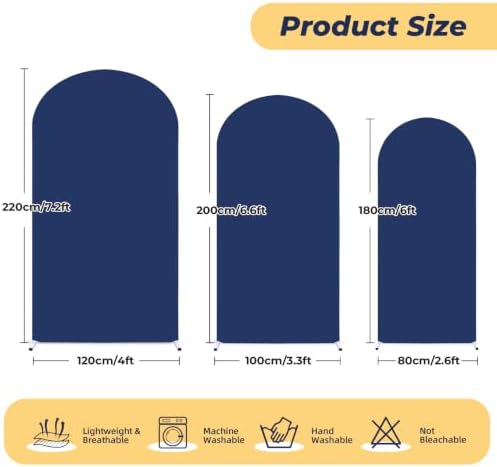 6 ft Arch Backdrop Cover Navy Blue - Double-Sided Spandex Arch Covers Stretchy Backdrop for Balloon Arches Birthday Party Baby Shower Banquet Wedding Photo Background - Image 6