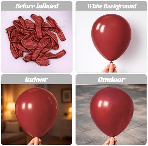 Voircoloria 105pcs Ruby Red Party Latex Balloons, 12inch - Image 3