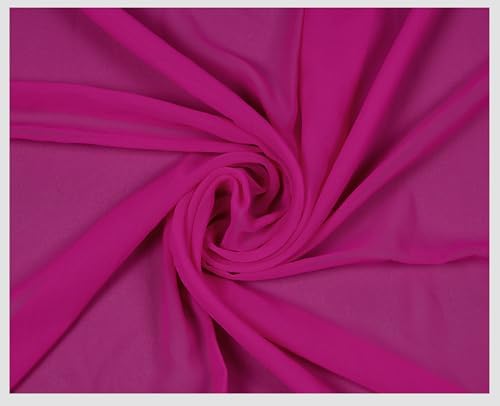 20 Yard Chiffon Fabrics, 44" Wide, Lightweight, Sheer – Magenta - Image 3