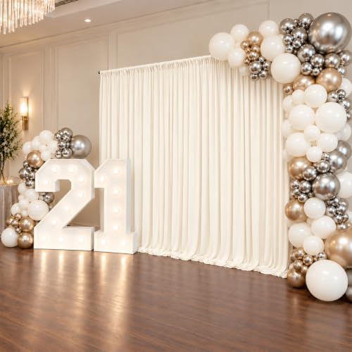 10x10FT Ivory Backdrop Curtains for Parties Wrinkle Free Drapes - Image 6