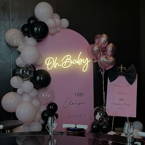 Oh Baby Neon Sign for Backdrop, Dimmable Baby Shower LED Neon Lights - Image 3