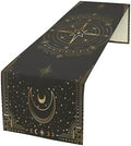Moon Phase Table Runner Boho Vintage Mystic Tarot Stars Radial Circles Celestial Crescents Dinner Runner for Farmhouse Party Holiday Home Kitchen Dining Table Decoration 13"x90" by SHElifestyle