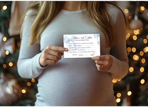 50Pcs Blue Bow Baby Shower Advice Cards,Game Cards for Baby Shower Decor - Image 6
