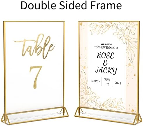 NIUBEE 5x7 Acrylic Sign Holder, Picture Frame, Wedding Table Numbers, 6pack - Image 5